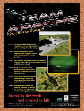 1998 Team Apache Helicopter Combat PC Original Advertisement / Retro Promo v1