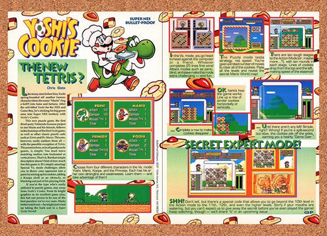 1993 Yoshi's Cookie NES Original Advertisement / Retro Promo v2