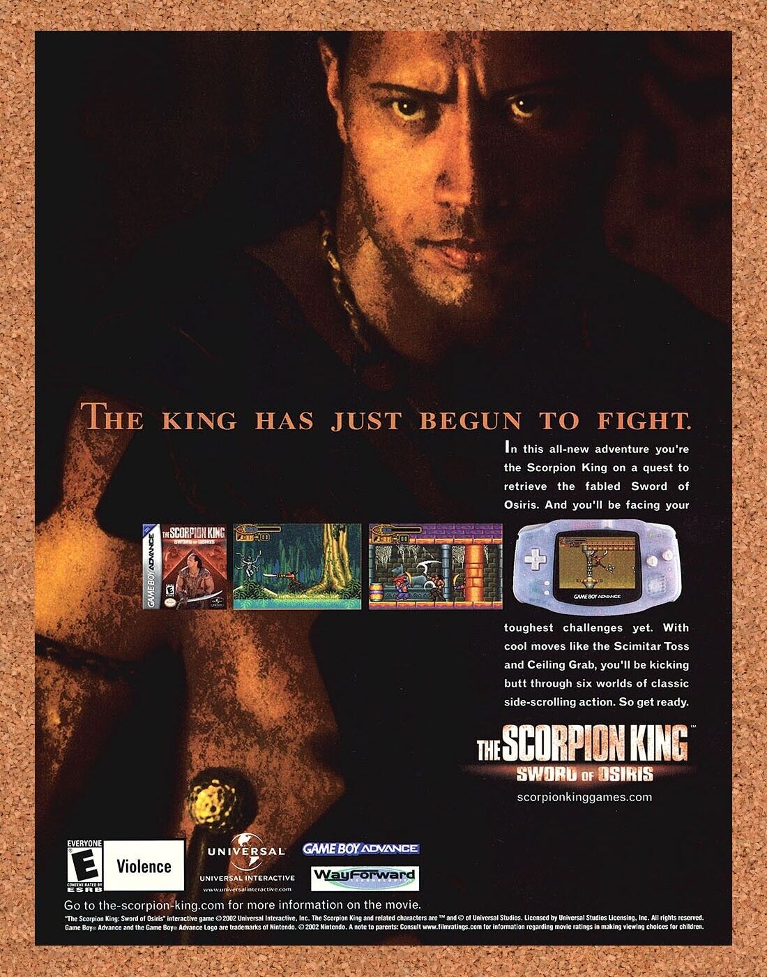 Scorpion King Sword Of Osiris GBA Original 2002 Ad Authentic Video Game Promo
