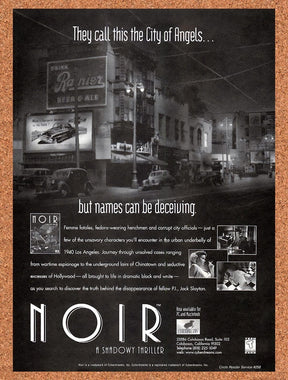 1996 Noir A Shadowy Thriller PC Original Advertisement / Retro Promo v1