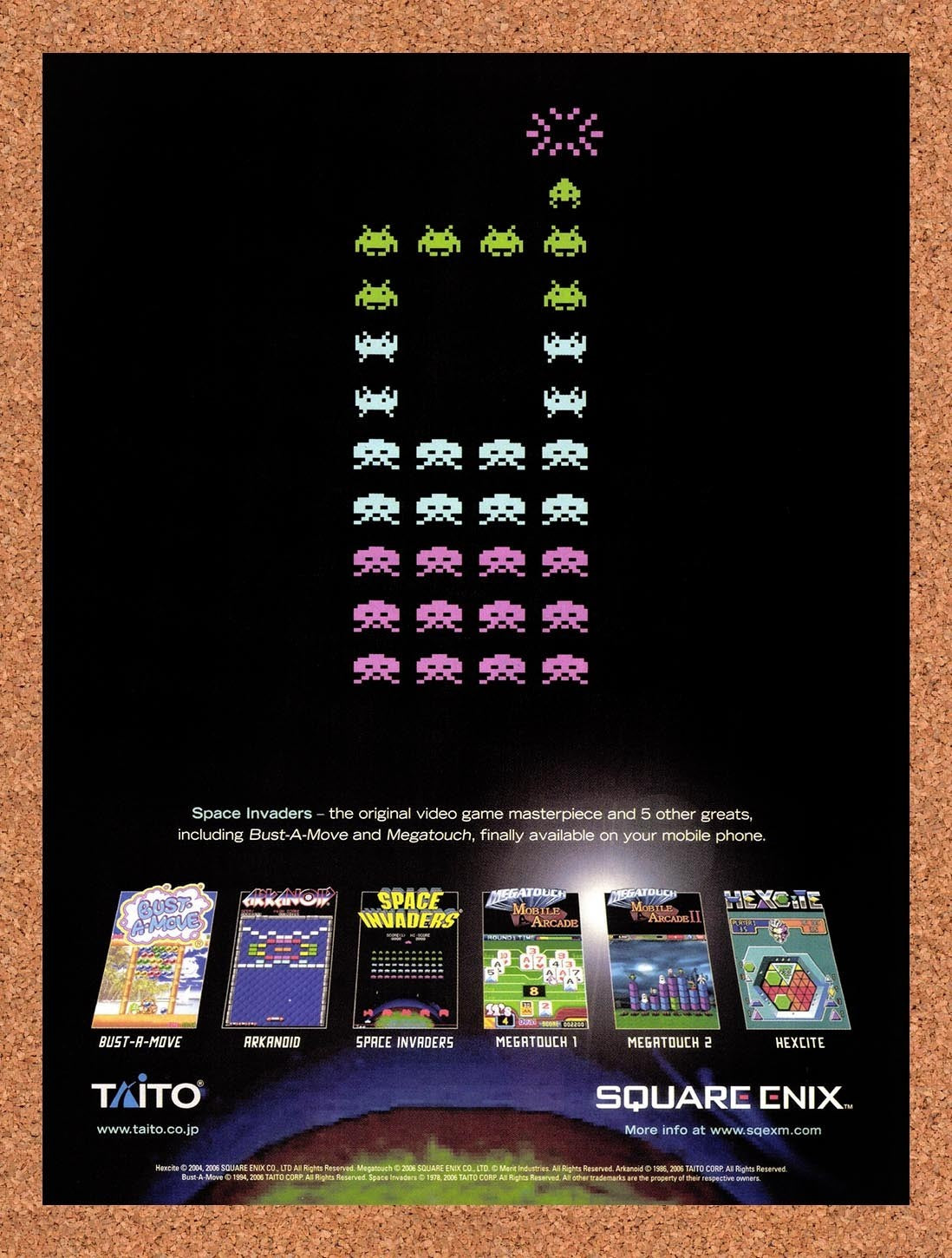 2006 Taito Square Enix Mobile Games Original Advertisement / Retro Promo v1