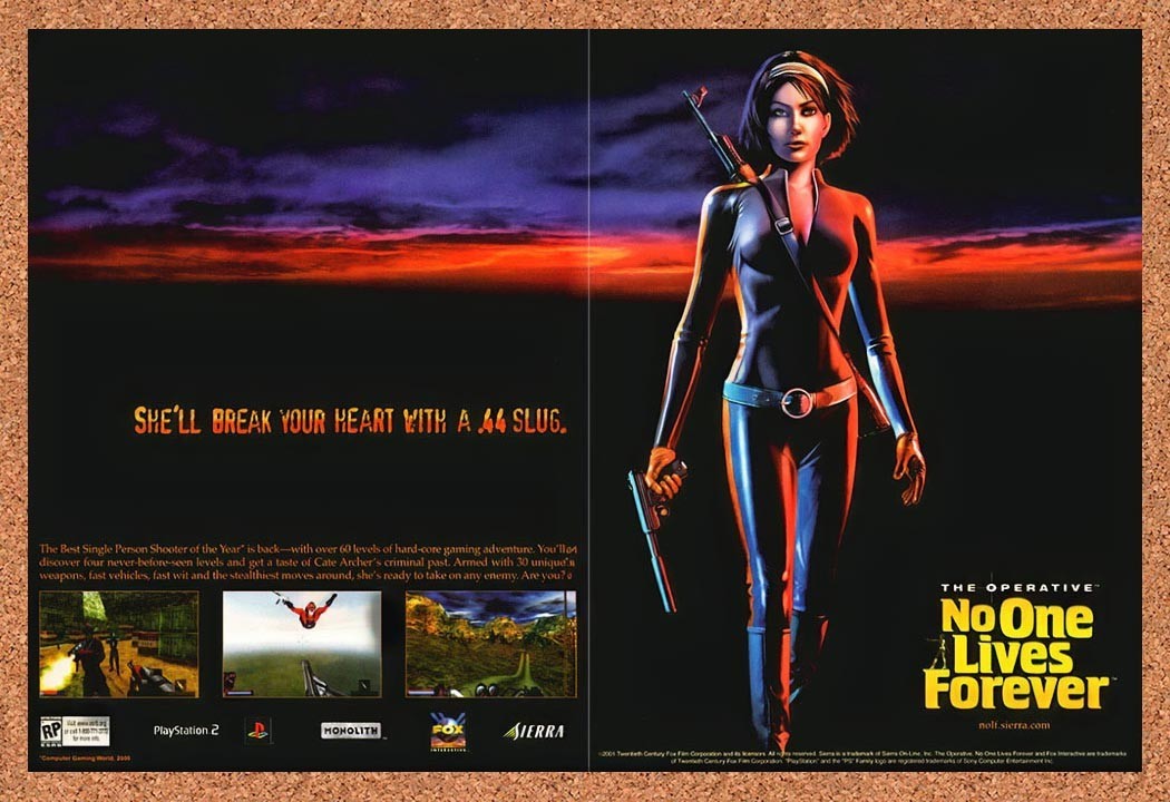 2001 No One Lives Forever PS2 Original Advertisement / Retro Promo v4
