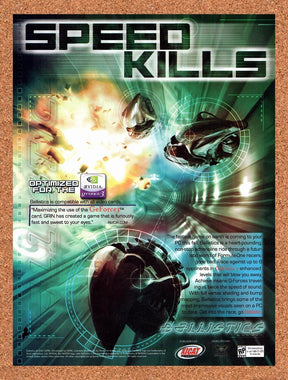 2001 Ballistics Optimized For Nvidia GeForce 3 Original Ad / Retro Wall Art v1