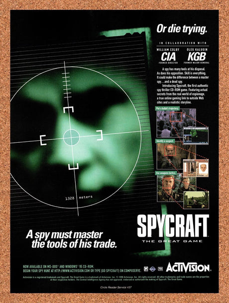 1996 Spycraft The Great Game PC Original Advertisement / Retro Wall Art v2