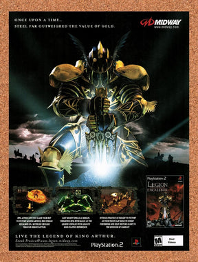 2002 Legion The Legend Of Excalibur PS2 Original Advertisement / Retro Promo v2