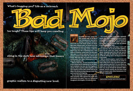 1995 Bad Mojo The Roach Game PC Original Advertisement / Retro Promo v4