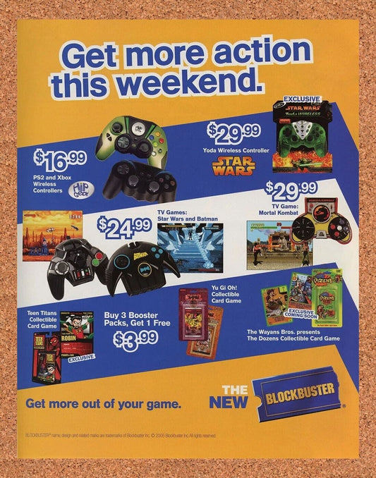 Blockbuster Video Original 2006 Ad Authentic Retro PS2 Video Game Rental Promo