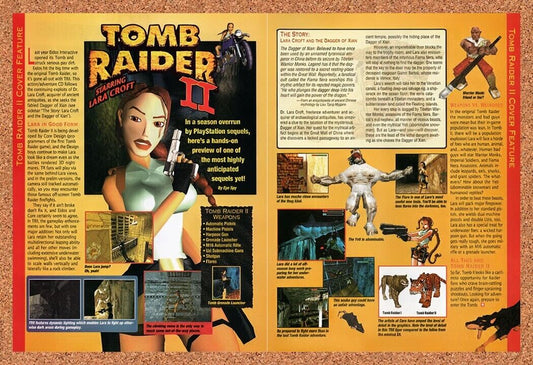 1996 Tomb Raider II PS1 Original Advertisement / Retro Wall Art v3
