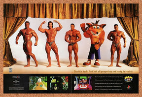 1998 Crash Bandicoot 2 Cortex Strikes Back PS1 Original Ad / Retro Wall Art v1