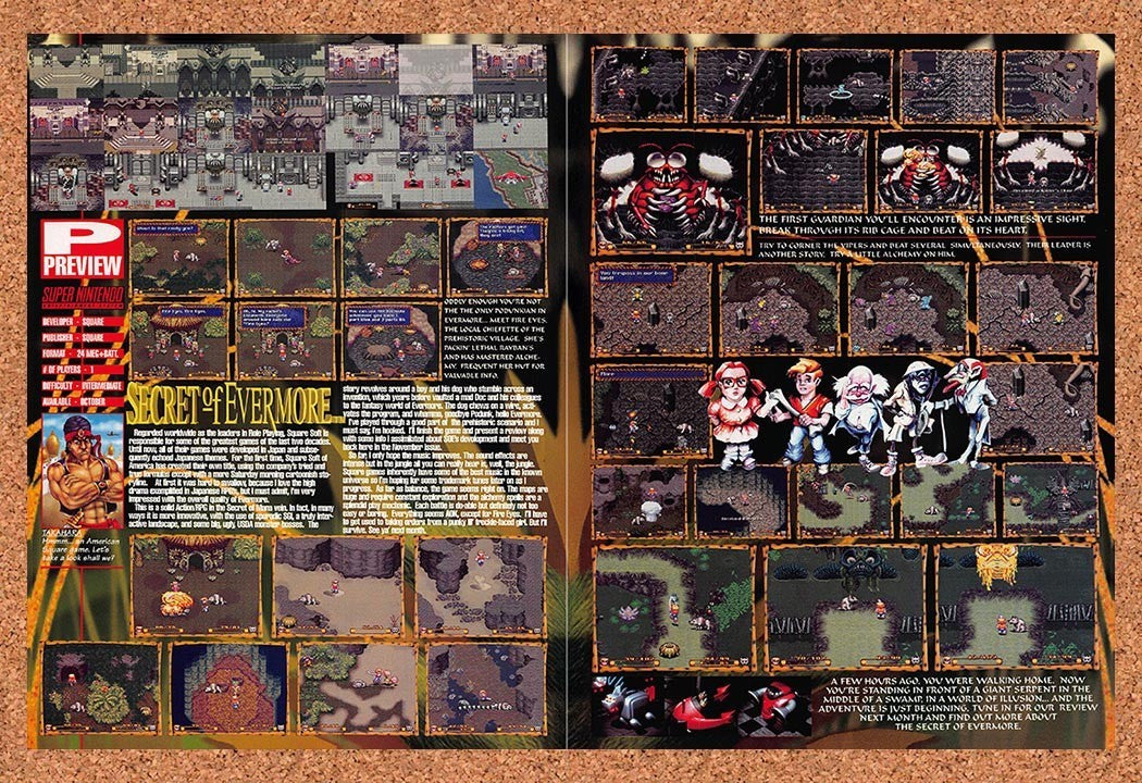 1995 Secret Of Evermore SNES Original Advertisement / Retro Promo vr1