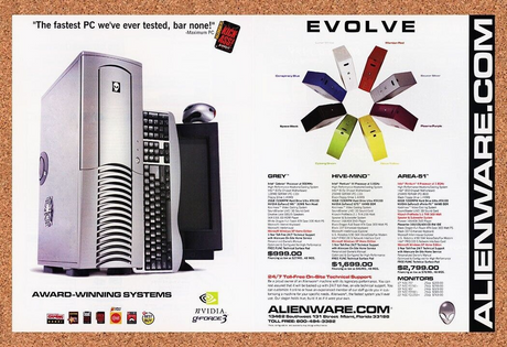 Alienware Gaming PC Original 2003 Ad Authentic Hivemind Area-51 Retro Tech Promo