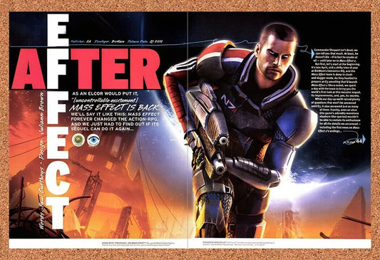 2008 Mass Effect 2 Xbox 360 Original Advertisement / Retro Wall Art v2