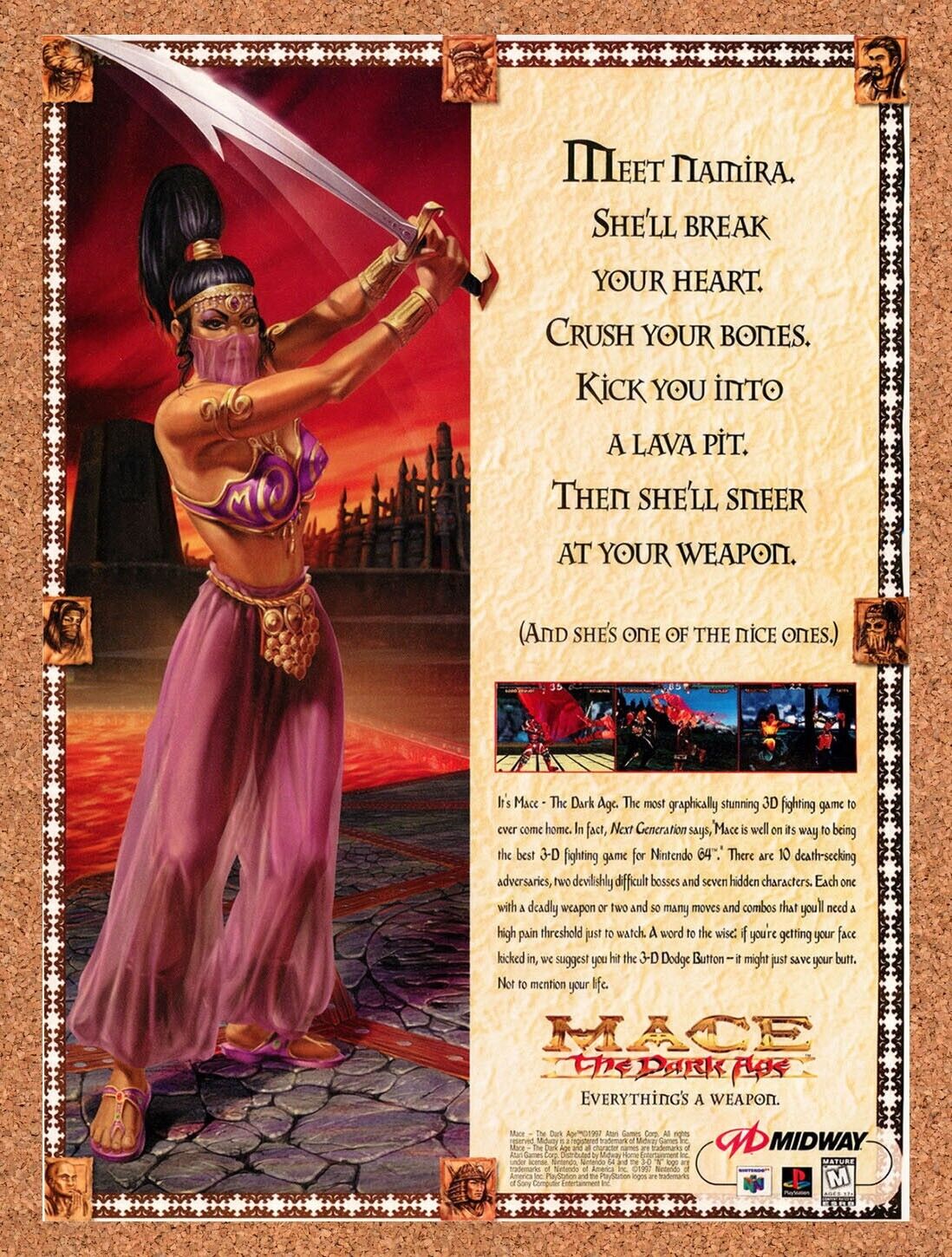 1997 Mace The Dark Age Namira Original Advertisement / Retro Wall Art v3