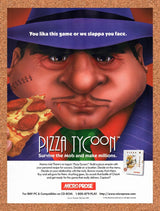 1995 Pizza Tycoon PC Original Advertisement / Retro Wall Art v1