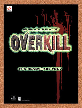 1996 Project Overkill PS1 Original Advertisement / Retro Promo v1