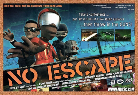 2001 No Escape PC Original Advertisement / Retro Wall Art v1