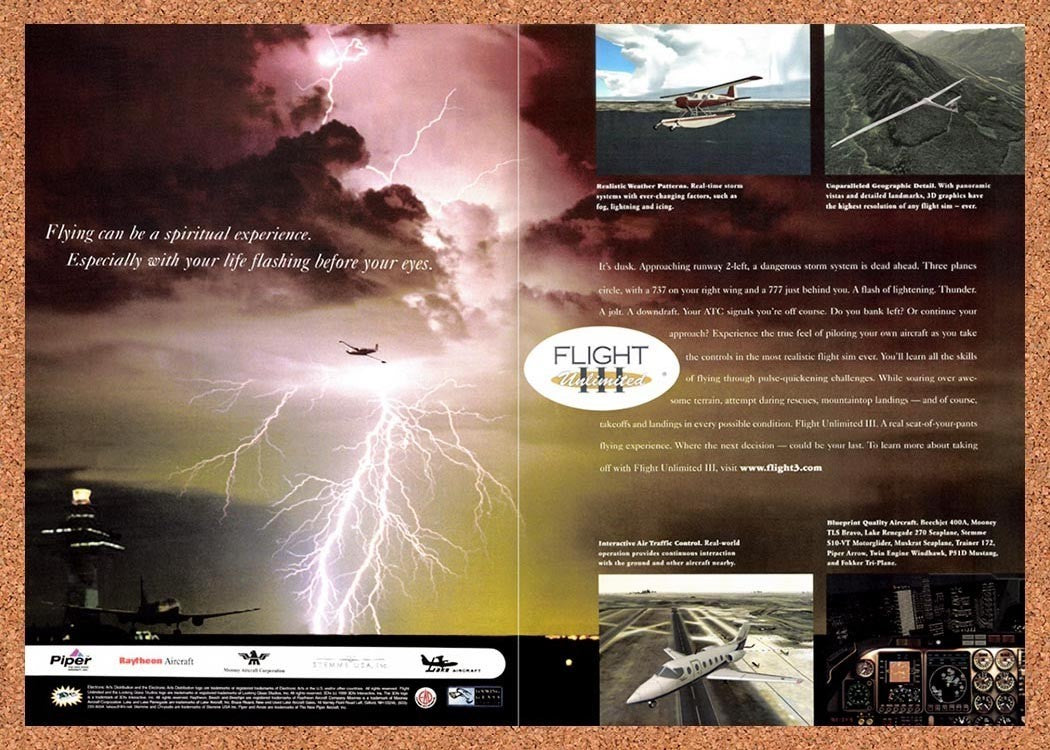 1999 Flight Unlimited III PC Original Advertisement / Retro Promo v1