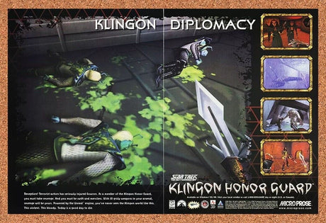 Star Trek Next Generation PC Original 2001 Ad Authentic Klingon Video Game Promo