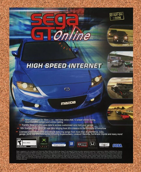Sega GT Online Xbox Original 2005 Ad Authentic Racing Video Game Promo