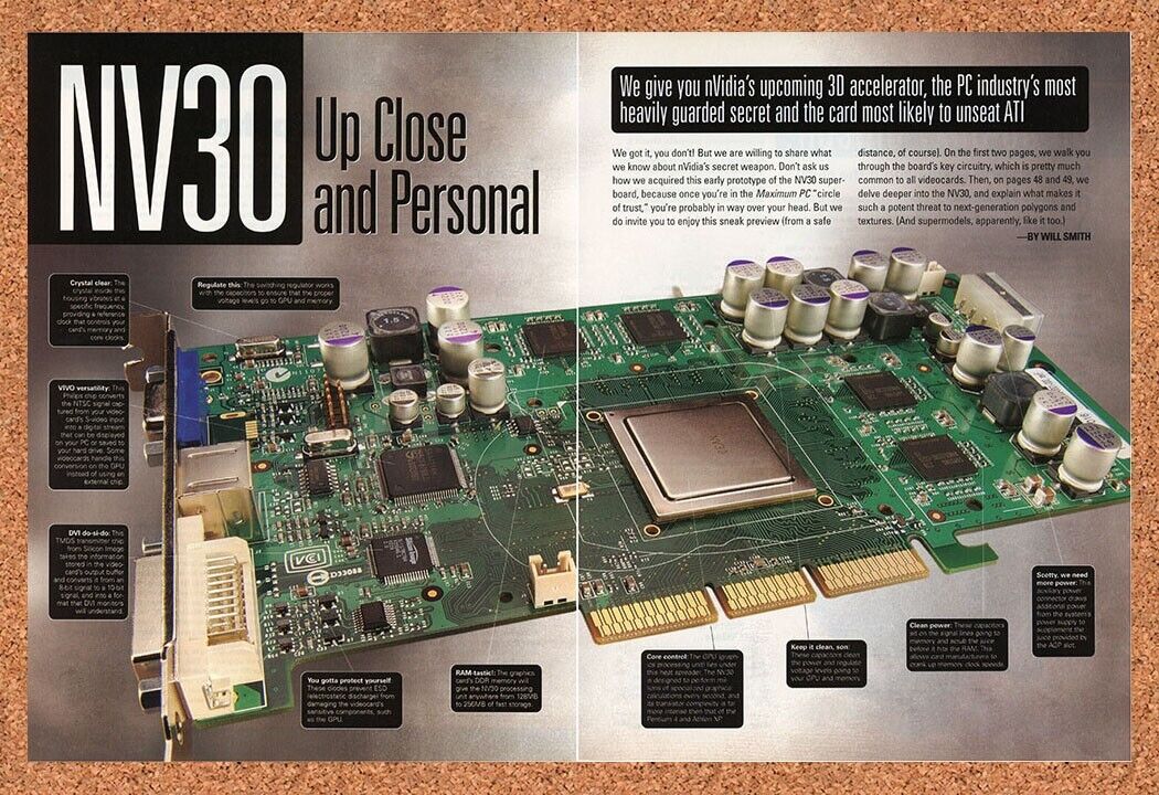 NVidia NV30 Original 2004 Ad Authentic 3D Accelerator PC Gaming Retro Tech Promo