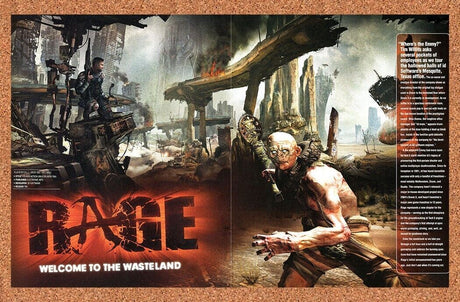 Rage Xbox 360 Original 2009 Print Ad Authentic FPS Video Game Review Promo