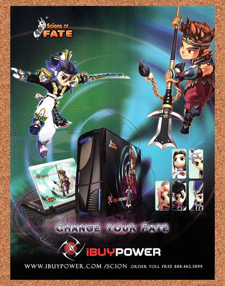 Scions Of Fate PC Original 2004 Vintage Ad - iBuyPower Video Game Promo