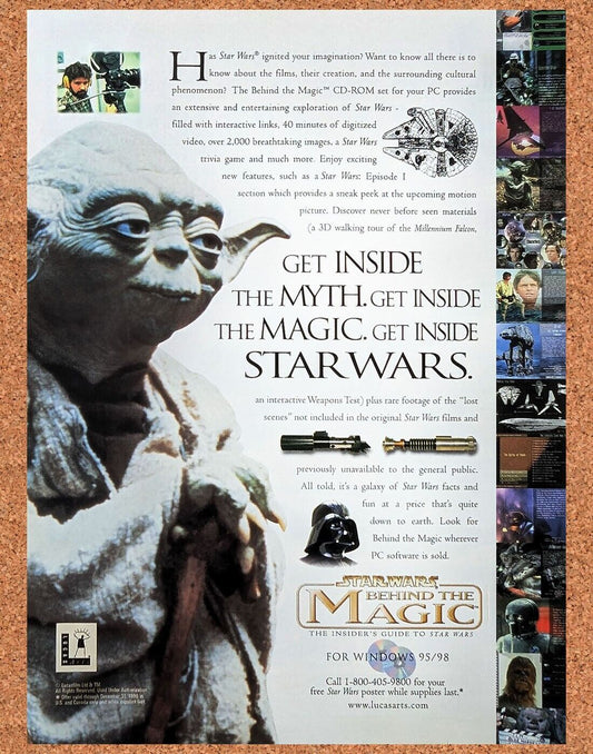 Star Wars Behind The Magic PC  Original 1999 Ad Authentic Video Game Promo