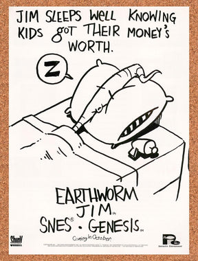 1994 Earthworm Jim Genesis Original Advertisement / Retro Promo v10