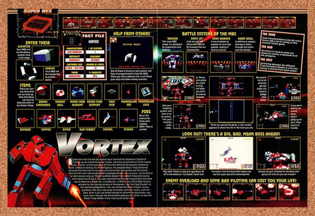 1994 Vortex SNES Original Advertisement / Retro Promo vr1