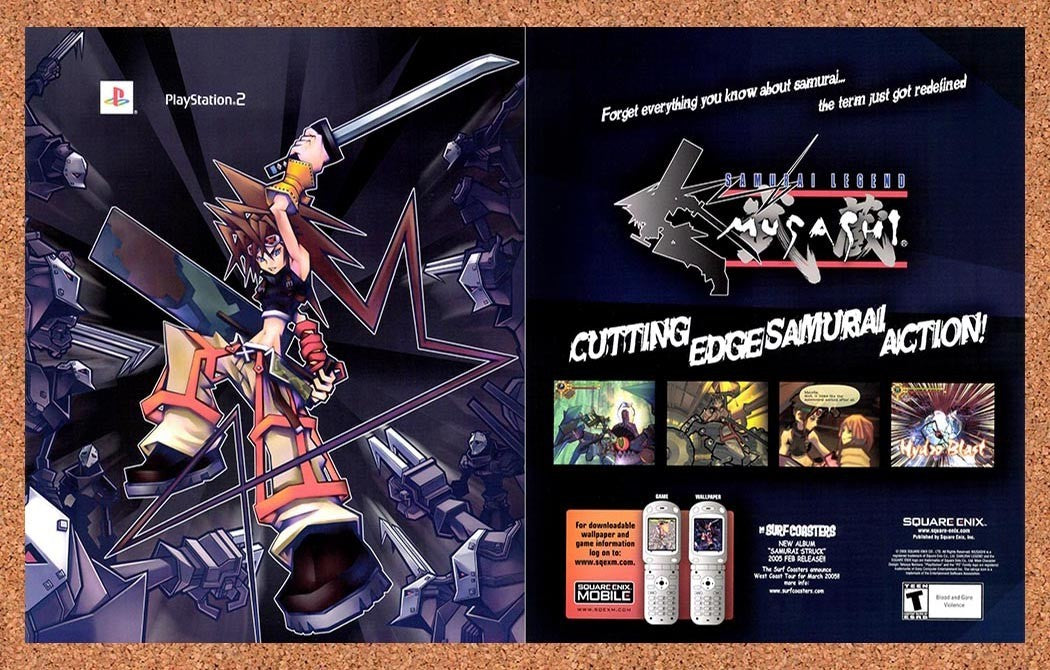 2005 Samurai Legend Musashi PS2 Original Advertisement / Retro Promo v1