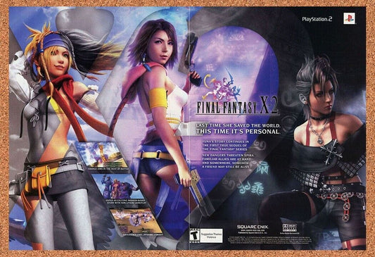 Final Fantasy X-2 Yuna PS2 Original 2001 Ad Authentic Square Enix Game Promo
