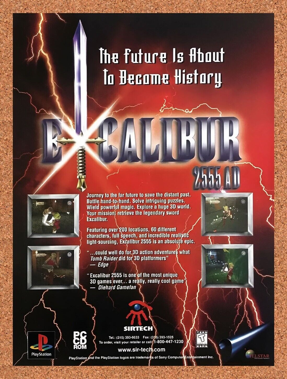 1998 Excalibur 2555 AD PS1 Original Advertisement / Retro Wall Art v2
