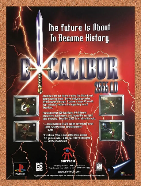 1998 Excalibur 2555 AD PS1 Original Advertisement / Retro Wall Art v2