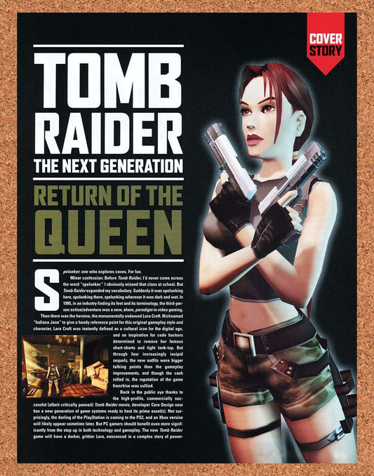 Tomb Raider PC Original 2003 Ad Authentic Review Lara Croft Video Game Promo