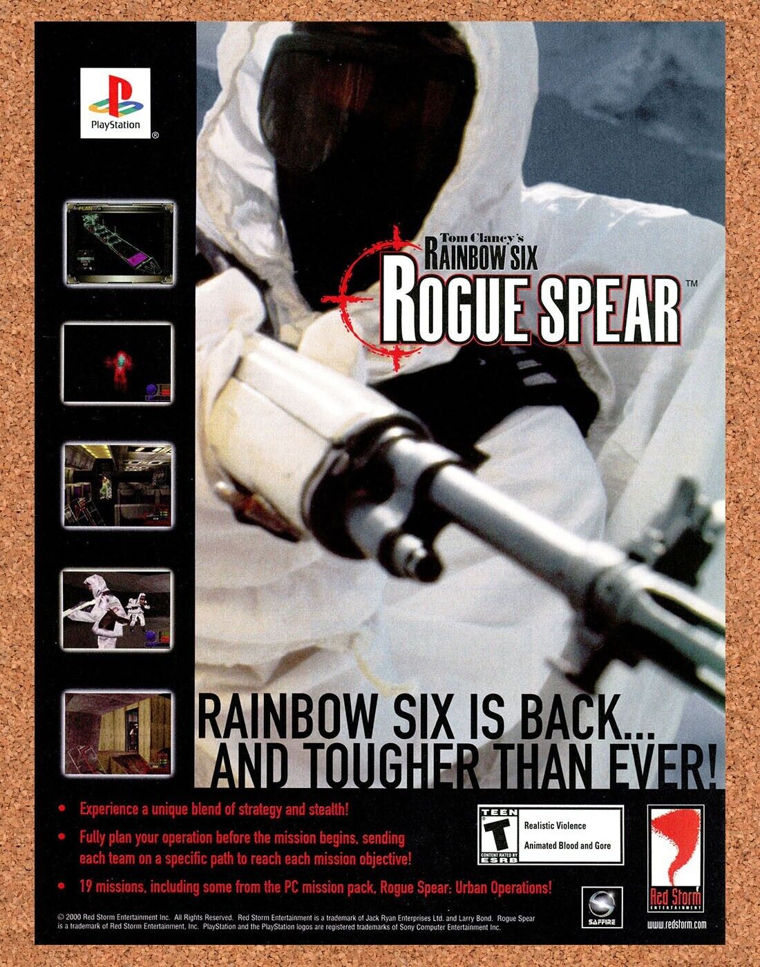 Rainbow Six Rogue Spear PS1 Original 2003 Print Ad Authentic Video Game Promo