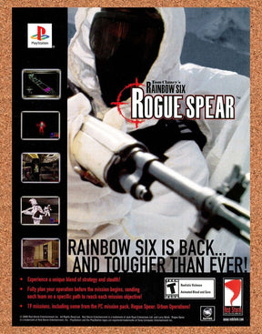 Rainbow Six Rogue Spear PS1 Original 2003 Print Ad Authentic Video Game Promo
