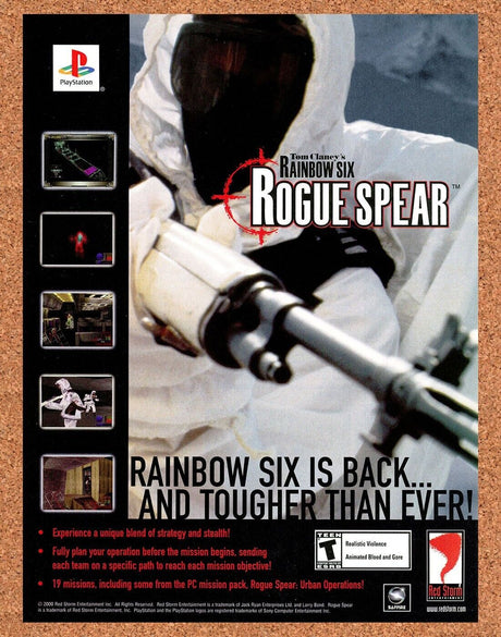 Rainbow Six Rogue Spear PS1 Original 2003 Print Ad Authentic Video Game Promo