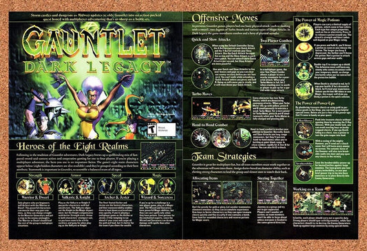 Gauntlet Dark Legacy GameCube Original 2001 Vintage Ad - Video Game Promo