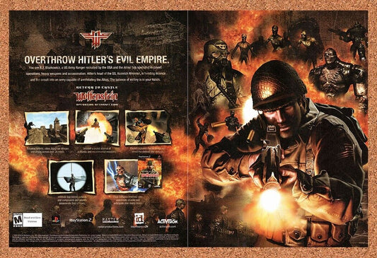 Return To Castle Wolfenstein Tides Original 2002 Vintage Ad - Video Game Promo