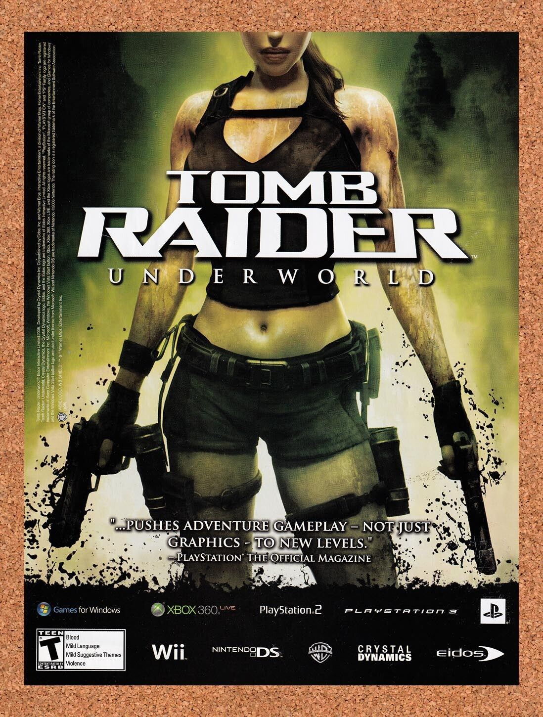 2009 Tomb Raider Underworld Xbox 360 Original Advertisement / Retro Wall Art v1