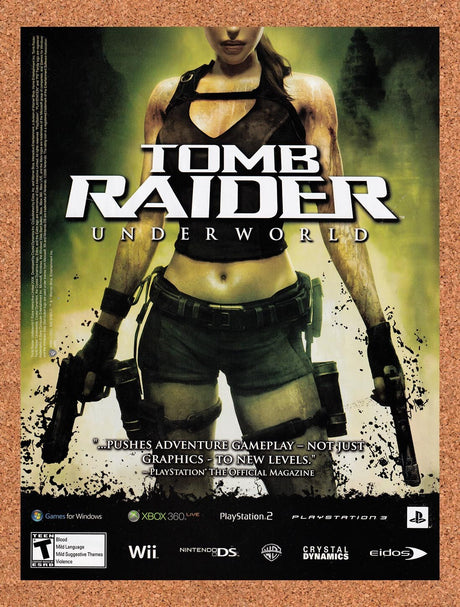 2009 Tomb Raider Underworld Xbox 360 Original Advertisement / Retro Wall Art v1