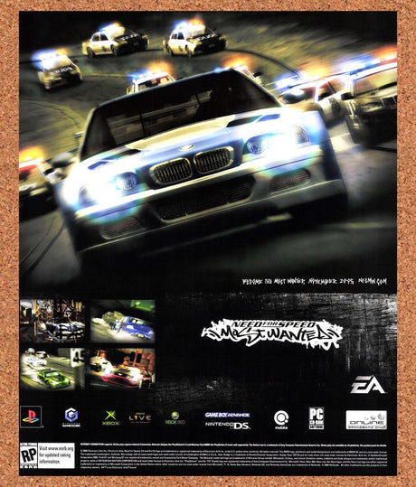 2005 Need For Speed Most Wanted PS2 Original Advertisement / Retro Promo v1