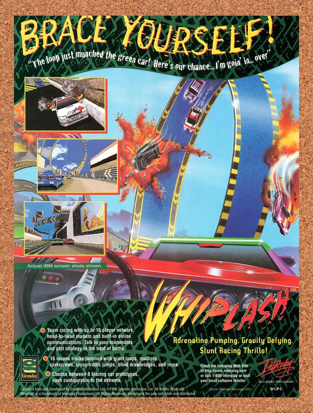 1996 Whiplash PC Original Advertisement / Retro Promo v5