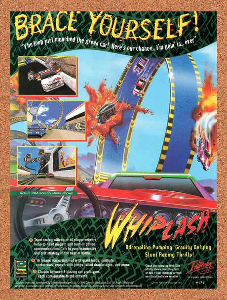 1996 Whiplash PC Original Advertisement / Retro Promo v5