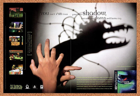 1998 Shadow Madness PS1 Original Advertisement / Retro Wall Art v2