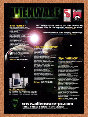 1998 Alienware PC Gaming Systems Original Advertisement / Retro Promo v1