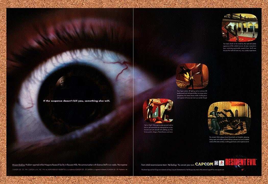 1996 Resident Evil PS1 Original Advertisement / Retro Promo v1