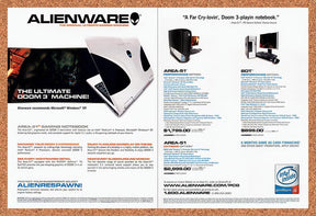 2004 Doom 3 Alienware Area-51 Original Advertisement / Retro Promo v10