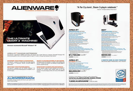 2004 Doom 3 Alienware Area-51 Original Advertisement / Retro Promo v10