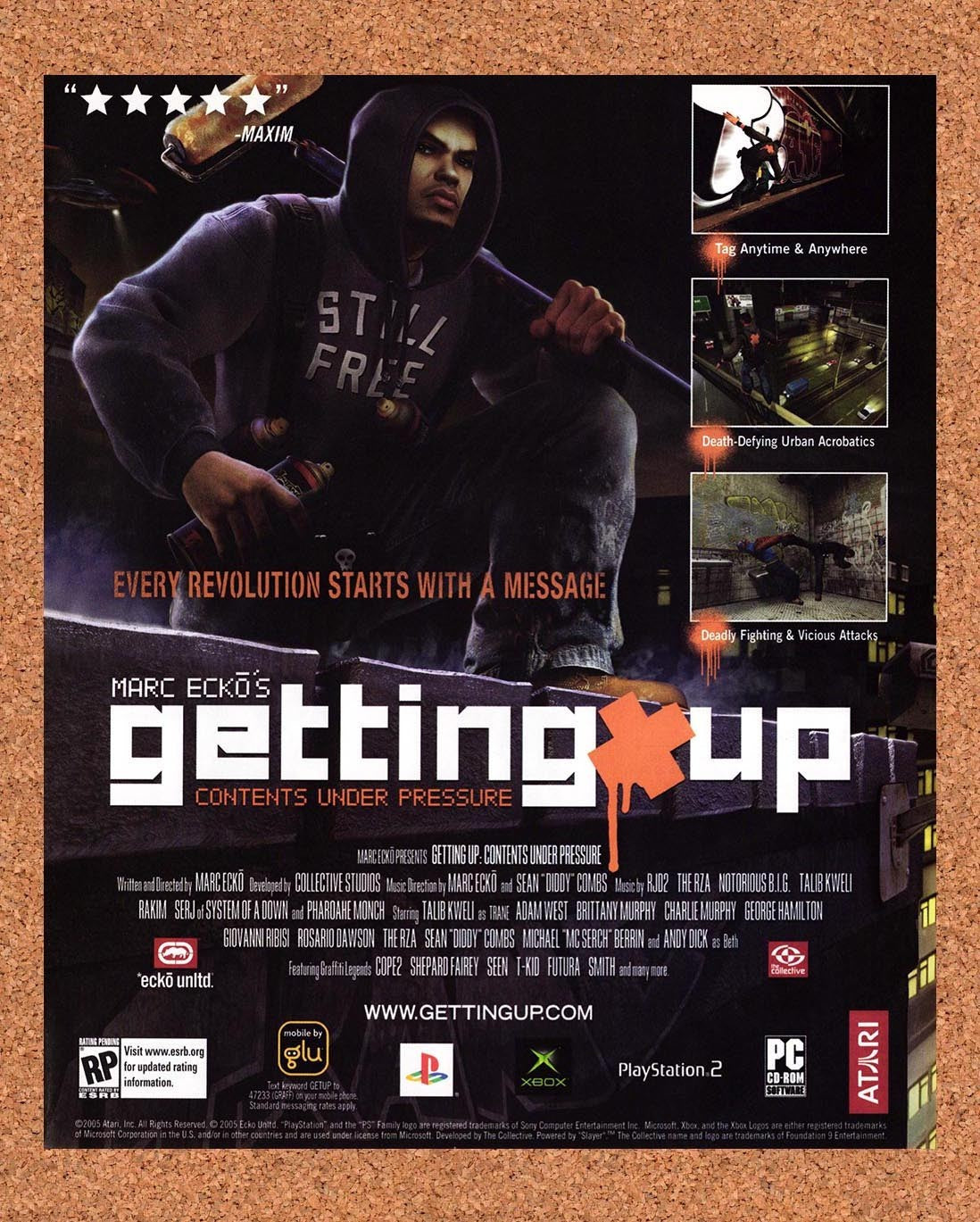 2005 Marc Ecko's Getting Up Contents Under Pressure Xbox Original Ad / Promo v1